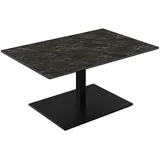 Vierhaus Couchtisch Platte Keramik Nero auf Glas,  höhenverstellbar, Metall anthrazitmetallic lackiert, rollbar