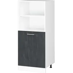 Vicco Vorratsschrank R-Line Schwarz Beton Weiß 60 cm kleine Tür