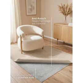 HANSE HOME "Grip", grau, B:160cm H:2mm L:225cm, Filz, Teppichunterlagen, Teppichunterlage, Rutschfest, Teppichstop, Antirutsch Gleitschutz, zuschneidbar