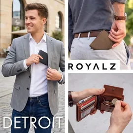ROYALZ Detroit Geldbörse Herren Portemonnaie braun