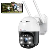 Ctronics 5X Optischer Zoom Überwachungskamera Aussen WLAN, PTZ Dome WiFi IP Kamera Outdoor mit Mensch Bewegungsmelder, Automatische Verfolgung, 30m Nachtsicht in Farbe, 2-Wege-Audio, IP66 Wasserdicht