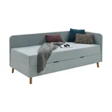 deinbett Polsterliege mit Bettkasten ¦ blau ¦ Maße (cm): B: 100 H: 84