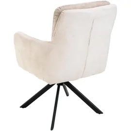 ronald verdult Polsterstühle 2er Set ALEX, Beige - Schwarz - Stoffbezug - Metallgestell - 180 Grad drehbar - 2er Set
