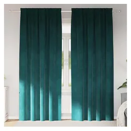vidaXL Verdunkelungsvorhänge 2 pcs Dunkelgrün 140 x 245 cm Samt