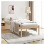 furnicato Bett Seniorenbett Massivholz 205,5x95,5x70,5 cm, naturfarben, 90x200 cm (1-tlg), Pflegebett mit hohem Stauraum und komfortablem Kopfteil für Senioren braun 95.5 cm x 205.5 cm x 70.5 cm