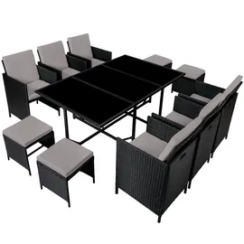 Tectake Malaga Set 11-tlg. schwarz/grau