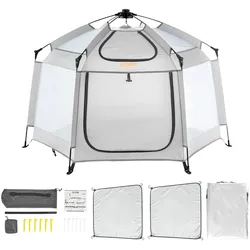 VEVOR Baby-Laufstall mit Baldachin, Pop-Up-Laufstall für Kleinkinder, drinnen/draußen, 150 x 150 cm