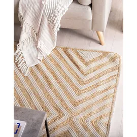 Beliani Teppich PIRLI beige 140 x 200 cm Jute