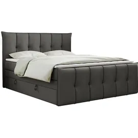 MKS Boxspringbett 160 x 200 cm H4 Dunkelgrau