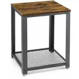 Beistelltisch mit Regal 55x45x45 cm Wohnzimmertisch Couchtisch Betttisch Loft