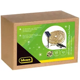 IDENA 100er Seil mit Netzteil/Solarmodul 8h Timer 14m 100 LED Lichterkette braun 14,0 m 1 St.