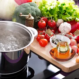 Relaxdays Essig- und Ölspender 2 in 1 375 ml und 50 ml Glas transparent