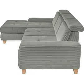 Set One by Musterring Ecksofa »SO 3400 Sitzhöhe 47cm oder 49cm, Sitztiefe verstellbar, B/T: 307/195cm« whlw. mit Funktion, Kaltschaum, in Cord, lind, Sitzhöhe 47