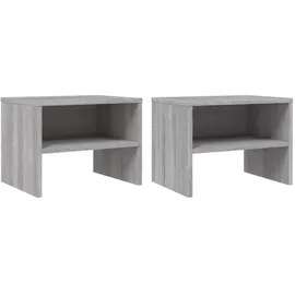 vidaXL Nachtschrank 2 Stk. 40 x 30 x 30 cm Grau