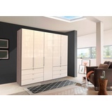 Wiemann Falttürenschrank Loft, in stilvoller Optik, Made Germany Schränke Gr. B/H/T: 250 cm x 216 cm x 58 cm, 5 St., beige (trüffeleichefarben, magnolie glas) Drehtürenschränke