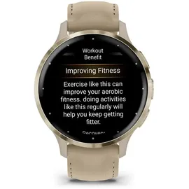Garmin 010-02785-55 BT 41mm Aluminiumgehäuse gold Sportarmband beige M