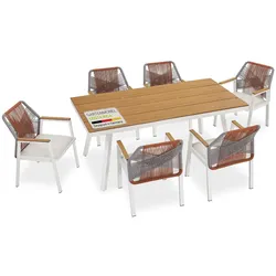 Juskys Premium Gartenmöbel-Set Costa Rica - wasserabweisend, Polywood, Olefin-Bezug, UV-beständig