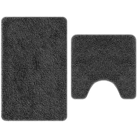 vidaXL Badematte 2 Pcs Dunkelgrau 50 X 50 Cm Polypropylen Vidaxl