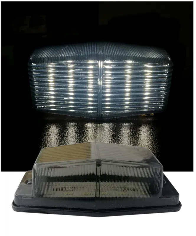 1 Stück weißes LED-Begrenzungslicht mit doppelt getöntem Glas, 12 LEDs, 12 V - 24 V
