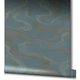 Marburg Artistic Allure Vliestapete 53 cm x 10 m blau 34193