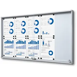 Showdown Displays Abschließbarer Schaukasten SLIM für Innen mit Schiebetüren - mit Sicherheitsecken - 10x Din A4