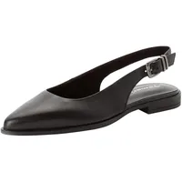 TAMARIS Sling Pump flach Leder, schwarz, 38 EU