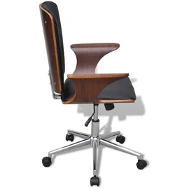 vidaXL Bürostuhl Bugholz Kunstleder Braun