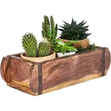 Marrakesch Orient & Mediterran Interior MARRAKESCH alte Holzkiste Holztablett 32cm groß | Vintage Ziegelform Aufbewahrungsbox aus Altholz Unikat | Ordnungsbox Deko-Kiste aus Holz mit Metallbeschlägen | jedes Box Kiste ist EIN Unikat