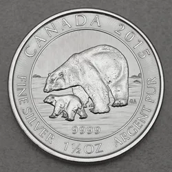Silbermünze 15oz Canadian Polarbear 2015 (Kanada)
