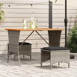 vidaXL Garten-Essgruppe 3-tlg. Grau