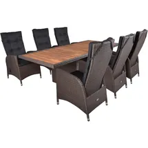 Garden Pleasure Braga Set 7-tlg. Grau/Braun/Schwarz