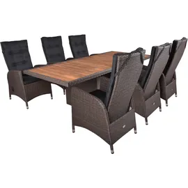 Garden Pleasure Braga Set 7-tlg. Grau/Braun/Schwarz