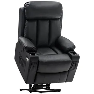 MCombo elektrische Aufstehhilfe Fernsehsessel Relaxsessel Echtleder 7190BK