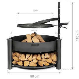 Cook King Feuerschale Montana X Ø 110 cm Schwarz