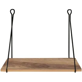 [en.casa] Wandschreibtisch Andøy 70 x 54 x 50 cm Schwarz / Holzoptik - Braun