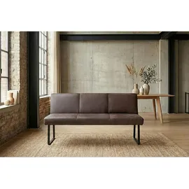 KAWOLA Sitzbank ELEEN Leder Dunkelbraun 163 x 85 x 69 cm