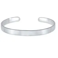 KUZZOI Basic Bangle Herren Armband aus 925 Silber silberfarben 19 cm