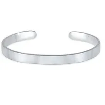 KUZZOI Basic Bangle Herren Armband aus 925 Silber silberfarben 19 cm