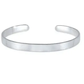 KUZZOI Basic Bangle Herren Armband aus 925 Silber silberfarben 19 cm