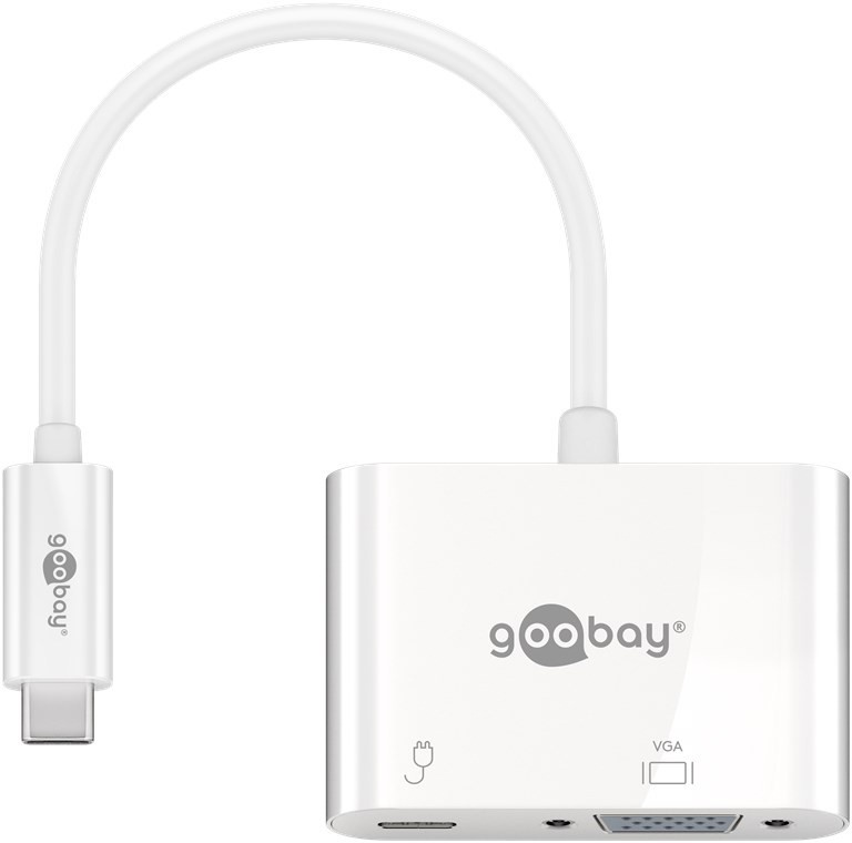 Goobay USB-CTM-Adapter VGA, PD, weiß - erweitert ein USB-CTM Gerät um einen VGA-Anschluss