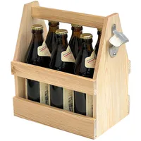 DanDiBo Ambiente DanDiBo Flaschenträger 6 Flaschen Holz Bierträger mit Flaschenöffner 93945 Männerhandtasche