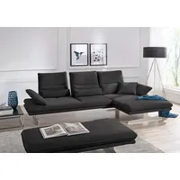W.Schillig Eckcouch Mikrofaser 3-Sitzer Grau