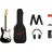 Squier Affinity Stratocaster Mustang Micro Pack E-Gitarren Set Ahorn, Pappelholz), Gitarre, Schwarz