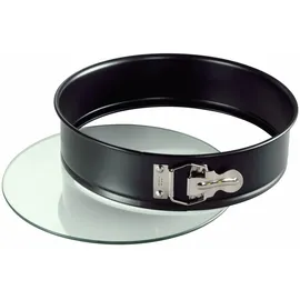 ORIGINAL KAISER Inspiration Springform mit Glasboden 28 cm rund, Backform mit Hebeboden, auslaufsichere Kuchenform, antihaftbeschichtet, schnittfest, servierfertig, Schwarz