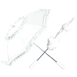 Historischer Regenschirm mit Rüschen 72 cm