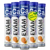 EVÄM Calcium Magnesium D3 Brausetabletten Geschmack Mandarine 5x 15 Stück Nahrungsergänzungsmittel Unterstützung von Knochen und Muskeln vegan ...