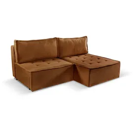 Kaiser Bohoo Mini modernes Ecksofa mit Schlaffunktion Ziegel Rechts