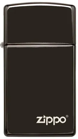 Zippo Sturmfeuerzeug Slim - STK - high polish black laser engrave