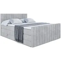 Altdecor Boxspringbett Hellgrau, Holzwerkstoff, Höhe ca. 20 cm 120x200