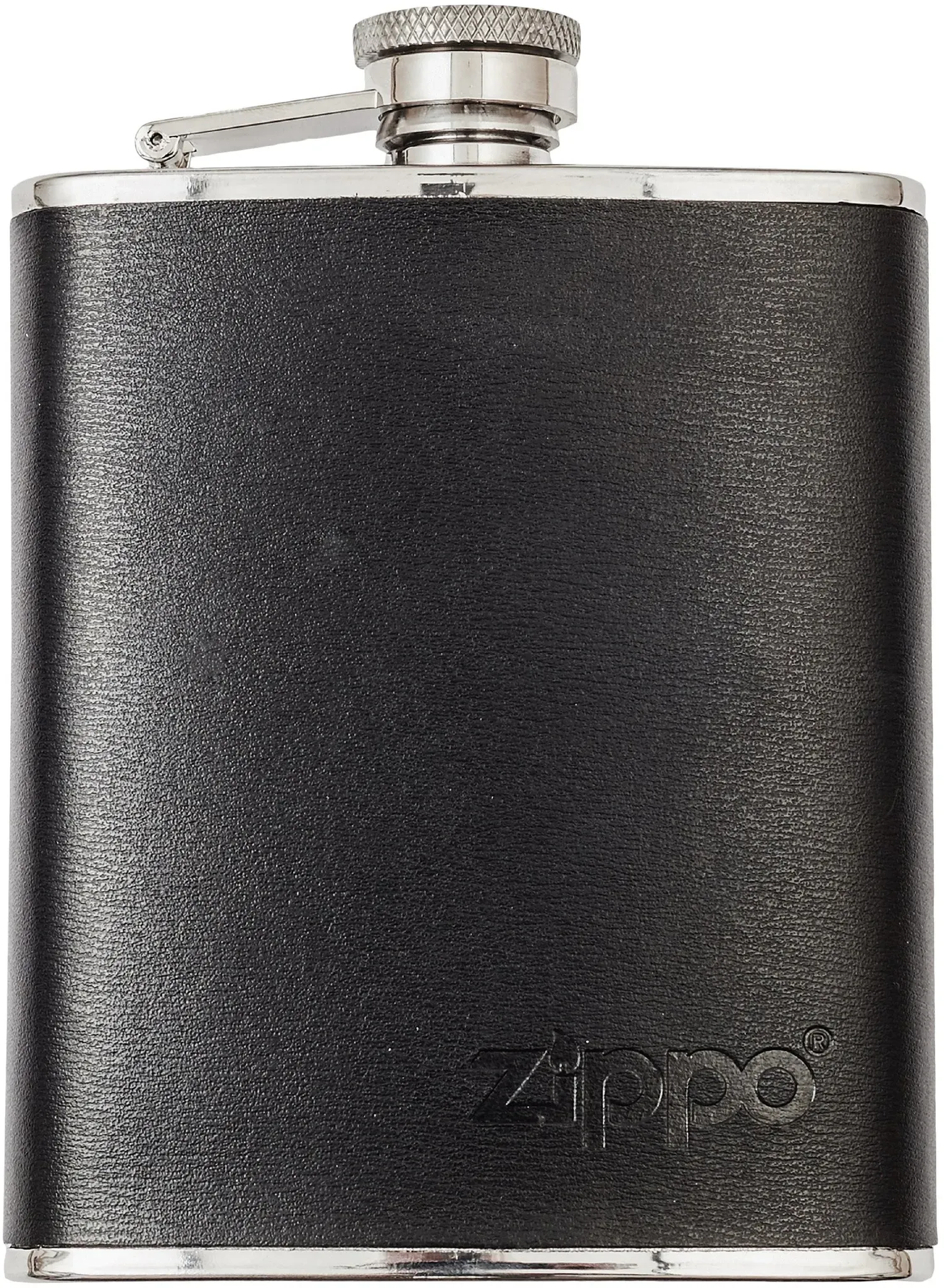 Zippo Flachmann Edelstahl mit Lederbezug 175 ml